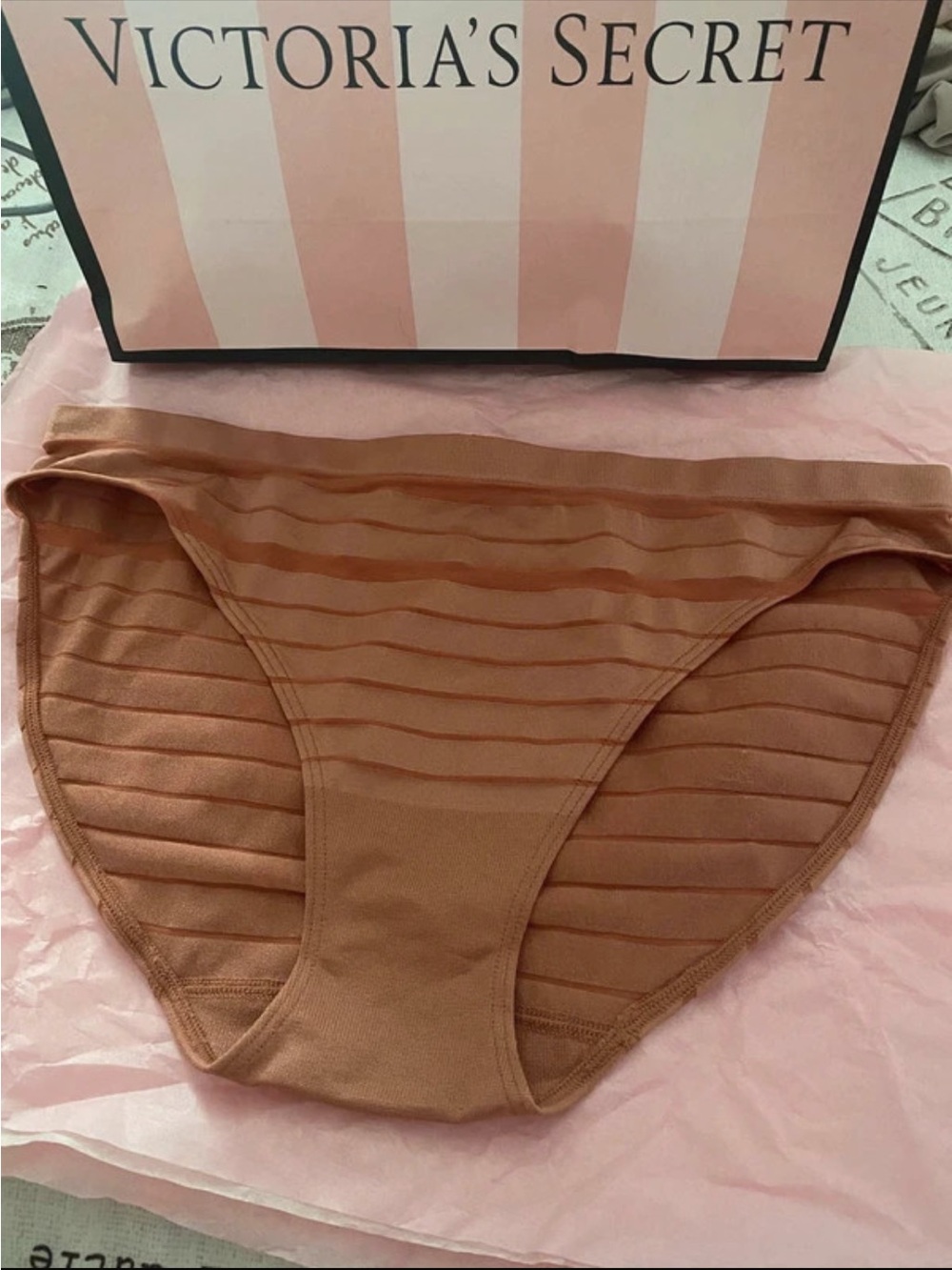 Victoria's Secret Brown Seamless bikini Panty Size L NWT